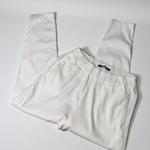 Jarbo Linen-Blend Pull-On Pants – White Slim Straight Leg, Minimalist Luxe